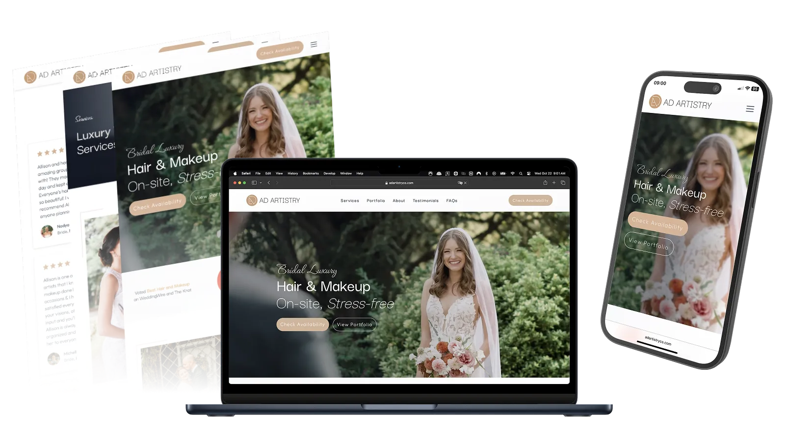 A.D. Artistry - Wedding Makeup Artist Website